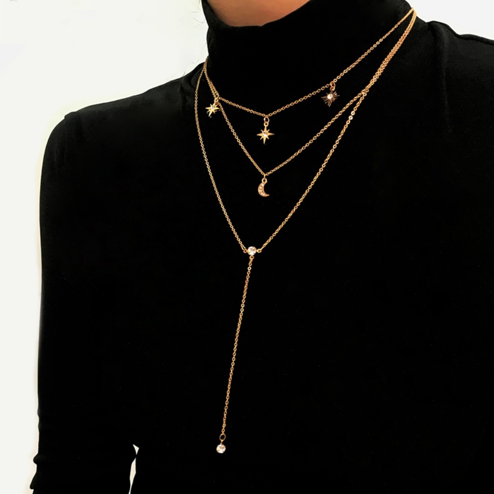 💕 Last one Moon N Star Long Necklaces - Picture 10 of 14